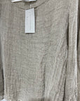 Estilo Emporio Halston Top - Natural - LUXAMORE -Tops-Estilo Emporio Halston Top Natural In signature netted rete weave is a nod to the 70s boho luxe with an understated flared sleeve for a contemporary fluid shape