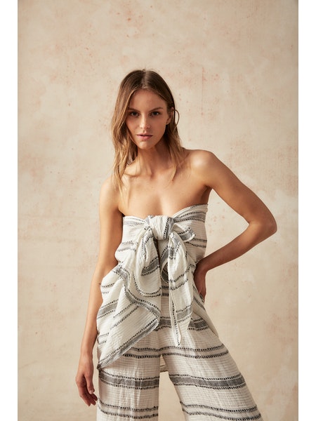 Estilo Emporio Indies Mini Pareo - Monochroma - LUXAMORE -Scarf-Estilo Emporio Indies Mini Pareo the must-have Summer accessory, the Indies Mini Pareo. Shop the Estilo Emporio Mini Pareo from Luxamore 100% Italian Linen.