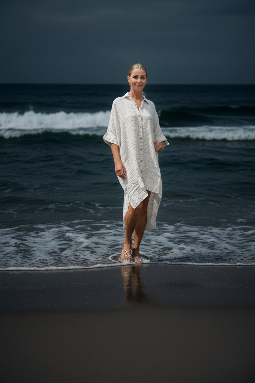 Estilo Emporio La Cota Cover Up Linen Dress Lyla LUXAMORE  