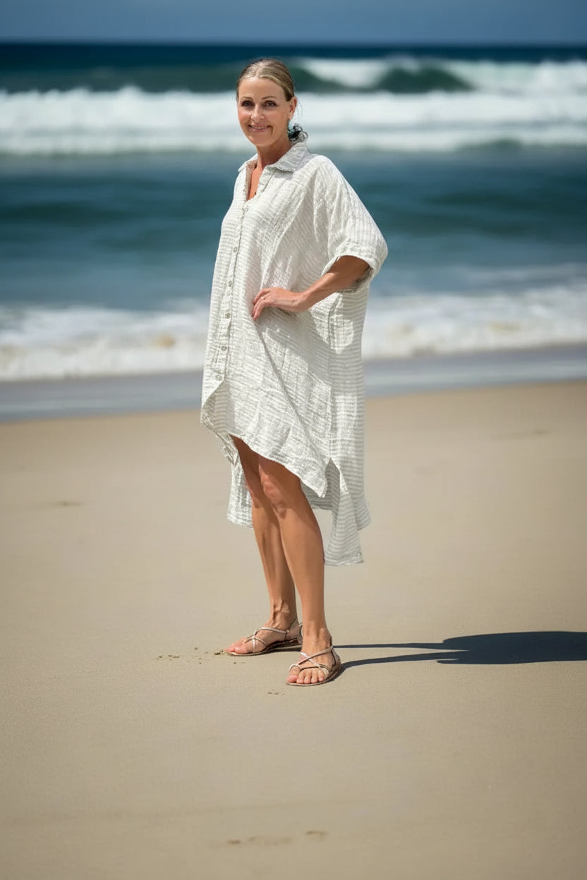 Estilo Emporio La Cota Cover Up Linen Dress Lyla LUXAMORE  