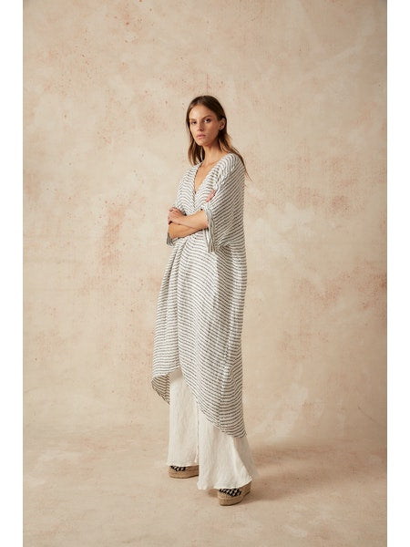 Estilo Emporio La Vista Linen Dress - Binario - LUXAMORE -Dress-Estilo Emporio La Vista Linen Dress, a 100% Italian linen dress made in Positano, Italy. Chic, sustainable summer elegance. Shop Estilo Emporio Dresses at Luxamore.