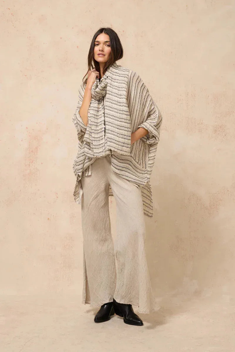 Estilo Emporio Linen Pant Novo Flare - Brasile Natural LUXAMORE  