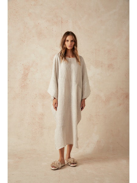 Estilo Emporio Nebbilio Linen Dress - Lyla - LUXAMORE -Dress-Estilo Emporio&#39;s Nebbilio Linen Dress, a bestselling Italian-made 100% Positano linen dress. Shop Estilo Emporio dresses from Luxamore a stockist since 2016.
