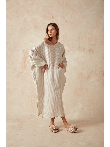 Estilo Emporio Nebbilio Linen Dress - Lyla - LUXAMORE -Dress-Estilo Emporio&#39;s Nebbilio Linen Dress, a bestselling Italian-made 100% Positano linen dress. Shop Estilo Emporio dresses from Luxamore a stockist since 2016.
