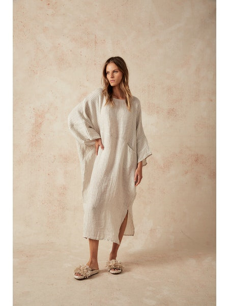 Estilo Emporio Nebbilio Linen Dress - Lyla - LUXAMORE -Dress-Estilo Emporio&#39;s Nebbilio Linen Dress, a bestselling Italian-made 100% Positano linen dress. Shop Estilo Emporio dresses from Luxamore a stockist since 2016.