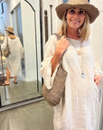 Estilo Emporio Nebbilio Linen Dress - Lyla - LUXAMORE -Dress-Estilo Emporio's Nebbilio Linen Dress, a bestselling Italian-made 100% Positano linen dress. Shop Estilo Emporio dresses from Luxamore a stockist since 2016.