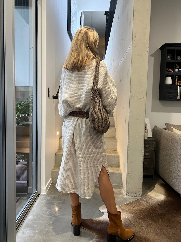 Estilo Emporio Nebbilio Linen Dress - Lyla - LUXAMORE -Dress-Estilo Emporio&#39;s Nebbilio Linen Dress, a bestselling Italian-made 100% Positano linen dress. Shop Estilo Emporio dresses from Luxamore a stockist since 2016.