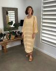 Exclusive Estilo Emporio Neve Dress - Tele Atena Yellow - LUXAMORE