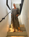 Estilo Emporio Neve Linen Dress - Battista Blue Notte - LUXAMORE -Dress-Estilo Emporio Neve Linen Dress – Handcrafted in Positano from 100% Italian linen, this breezy maxi dress exudes effortless elegance and lightweight comfort.