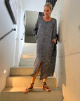 Estilo Emporio Neve Linen Dress - Battista Blue Notte - LUXAMORE -Dress-Estilo Emporio Neve Linen Dress – Handcrafted in Positano from 100% Italian linen, this breezy maxi dress exudes effortless elegance and lightweight comfort.