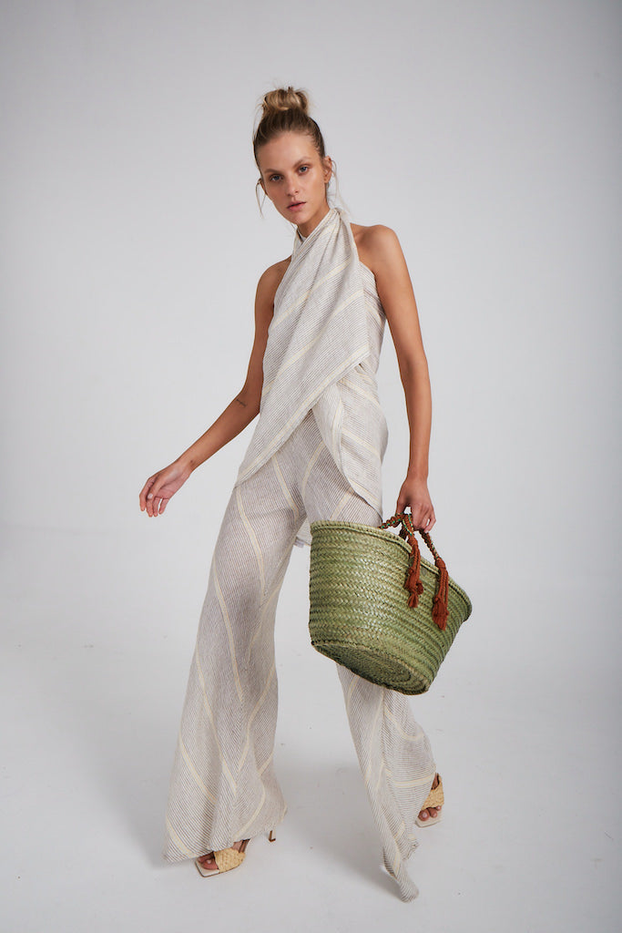 Estilo Emporio Novo Flare Pant - Hermosa - LUXAMORE -Pants-Estilo Emporio Novo Flare Pant Flattering, comfortable and easy to travel a modern uptake on a classic flare pant. Shop Estilo Emporio italian linen pants.
