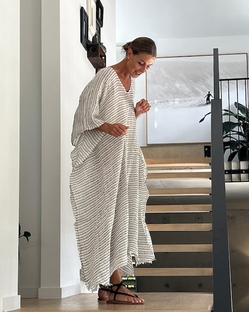 Estilo Emporio Pirata Kaftan - LUXAMORE -Dress-Estilo Emporio Pirata Kaftan 100% Linen, exclusively made in Positano, billowy timeless maxi dress. Shop Estilo Emporio Kaftan Dresses at Luxamore Now.