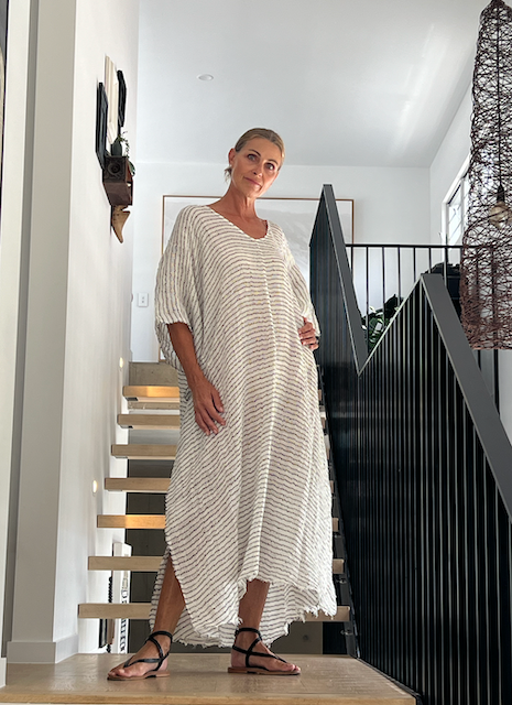 Estilo Emporio Pirata Kaftan - LUXAMORE -Dress-Estilo Emporio Pirata Kaftan 100% Linen, exclusively made in Positano, billowy timeless maxi dress. Shop Estilo Emporio Kaftan Dresses at Luxamore Now.