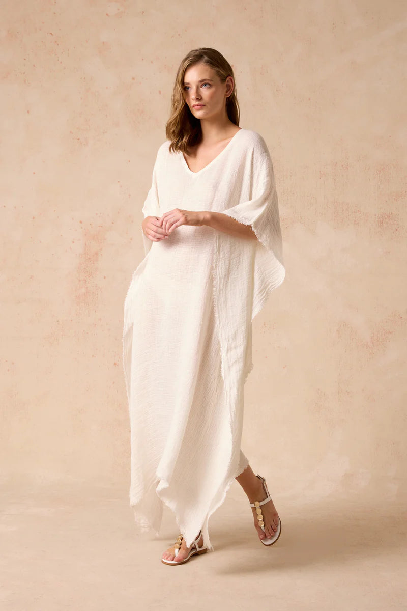 Woman Wearing Polla Maxi Dress in Exclusive Rete Anthracite - Dress LUXAMORE