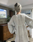 Estilo Emporio Stella Linen Dress - Binario - LUXAMORE -Dress-Estilo Emporio Stella Dress, Featuring playful balloon puff sleeves with elasticized cuffs and an above-the-knee hemline shop Estilo Emporio Dresses at Luxamore