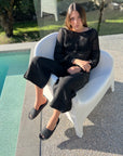Estilo Emporio Stevie Top - Black - LUXAMORE -Tops-Discover effortless Italian with the Estilo Emporio Stevie Top in black. Made in Italy from 100% linen, this versatile piece brings style to any wardrobe.