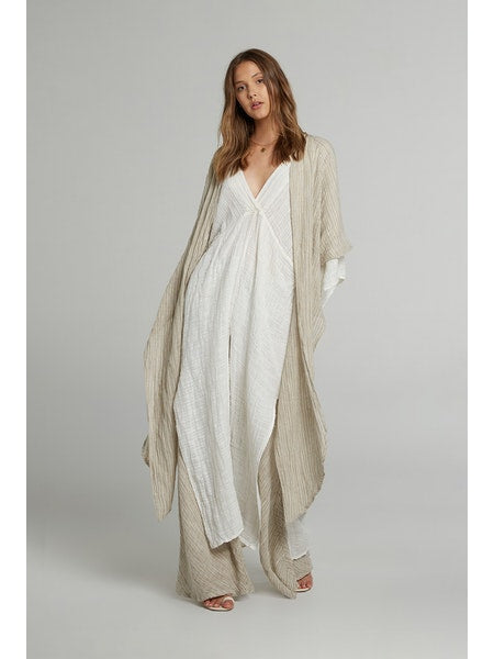 Estilo Emporio Tie Kimono - Scorpione Natural - LUXAMORE -JACKET-Estilo Emporio Tie Kimono Made from the softest Italian Linen, is cut with wide kimono sleeves and an open front, it can hang loosely or be tied. Shop Estilo.