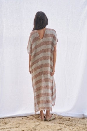 Estilo Emporio Zaza Dress Sky Blue Chocolate - LUXAMORE -Dress- Estilo Emporio La Cota Cover Up Dress,Versatile, sustainable, and effortlessly chic for any occasion. Shop Estilo Emporio Dresses Italian Linen at Luxamore.