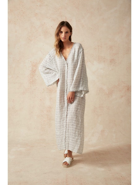 Estilo Emporio Zorba Maxi Linen Dress - LUXAMORE -Dress-Discover the Estilo Emporio Zorba Maxi Dress, crafted from 100% Italian linen in Positano, Italy. Shop Sustainable Estilo Emporio Dresses at Luxamore.