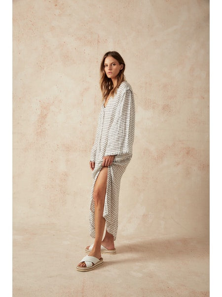 Estilo Emporio Zorba Maxi Linen Dress - LUXAMORE -Dress-Discover the Estilo Emporio Zorba Maxi Dress, crafted from 100% Italian linen in Positano, Italy. Shop Sustainable Estilo Emporio Dresses at Luxamore.