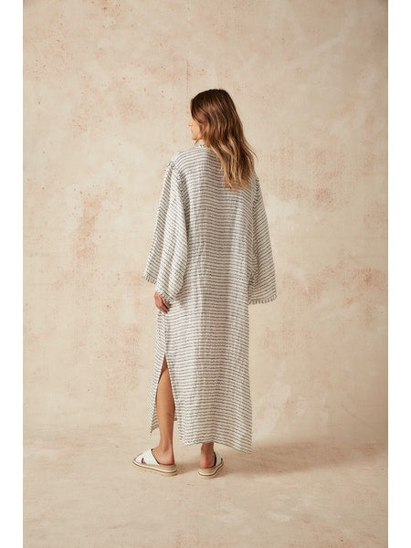 Estilo Emporio Zorba Maxi Linen Dress - LUXAMORE -Dress-Discover the Estilo Emporio Zorba Maxi Dress, crafted from 100% Italian linen in Positano, Italy. Shop Sustainable Estilo Emporio Dresses at Luxamore.
