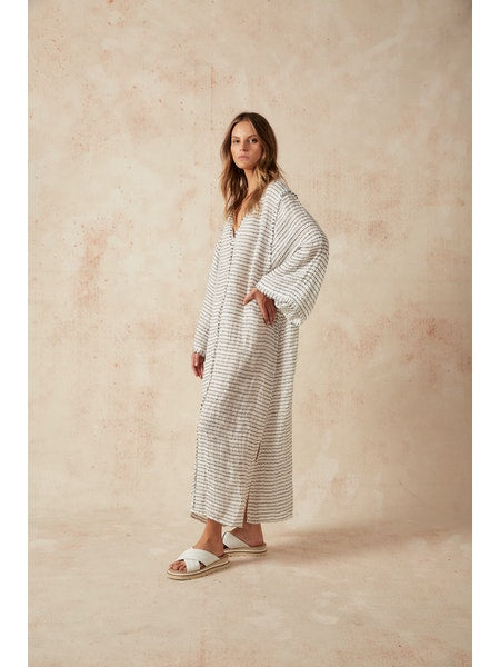 Estilo Emporio Zorba Maxi Linen Dress - LUXAMORE -Dress-Discover the Estilo Emporio Zorba Maxi Dress, crafted from 100% Italian linen in Positano, Italy. Shop Sustainable Estilo Emporio Dresses at Luxamore.
