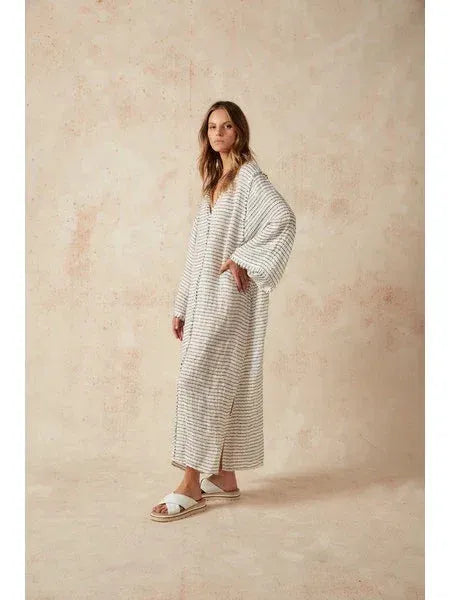 Estilo Emporio Zorba Maxi Linen Dress LUXAMORE  