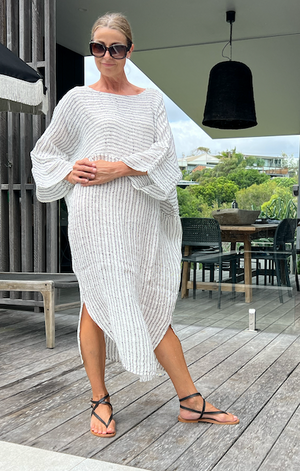 Estilo Emporio Nebbilio Linen Dress - Binario