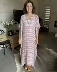 Exclusive Estilo Emporio Corfu Kaftan Dress - Pampa Stripe LUXAMORE  