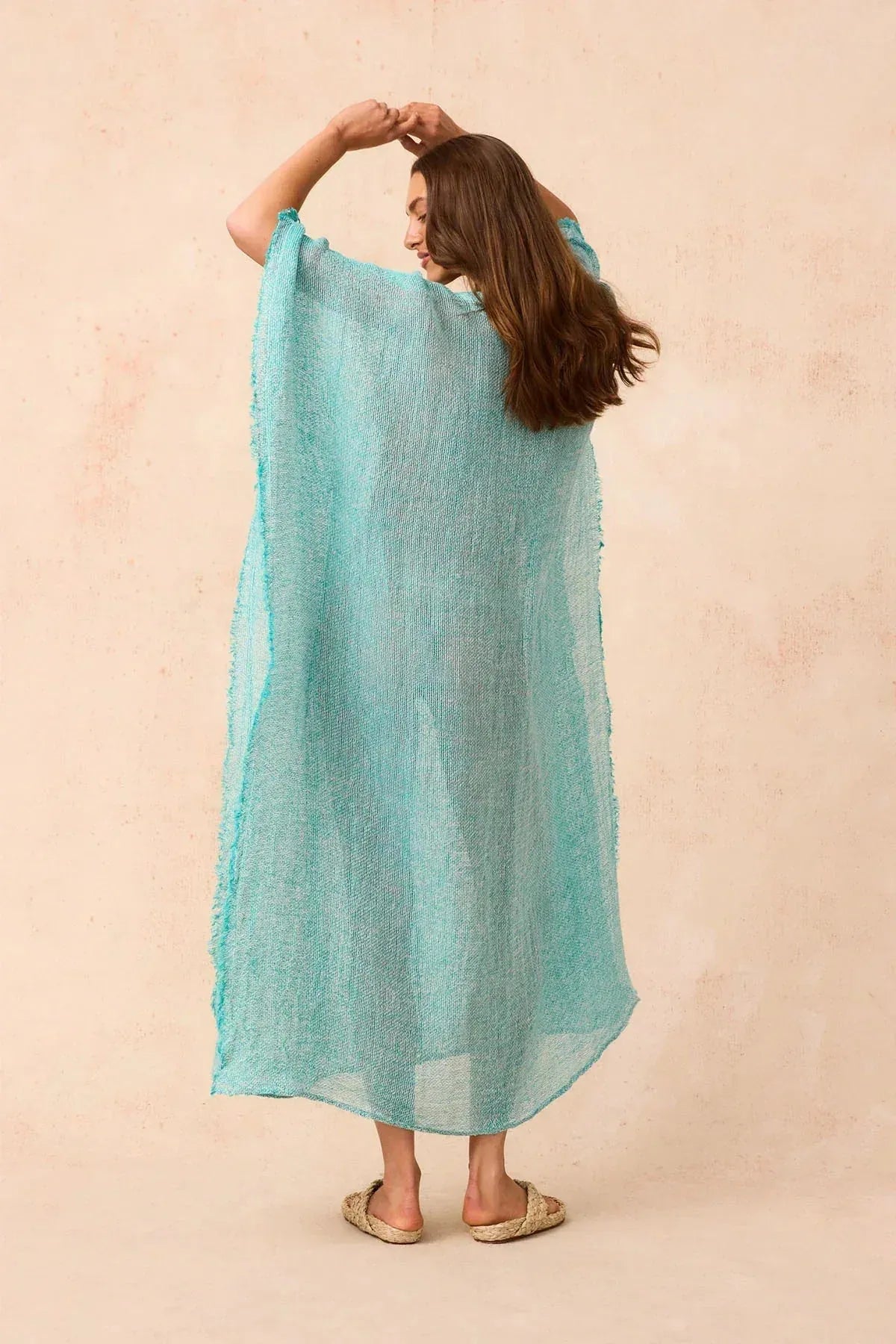 Exclusive Estilo Emporio Corfu Kaftan Dress - Rete Taupe LUXAMORE  