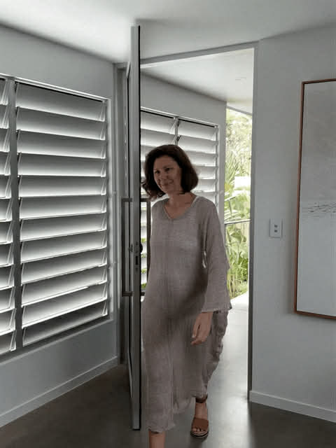 women wearing Exclusive Estilo Emporio Neve Dress - Rete Taupe Dress LUXAMORE 