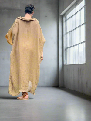 Made in Italy Resort Linen Kaftan Olive