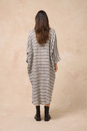 Estilo Emporio Neve Linen Dress - Battista Blue Notte