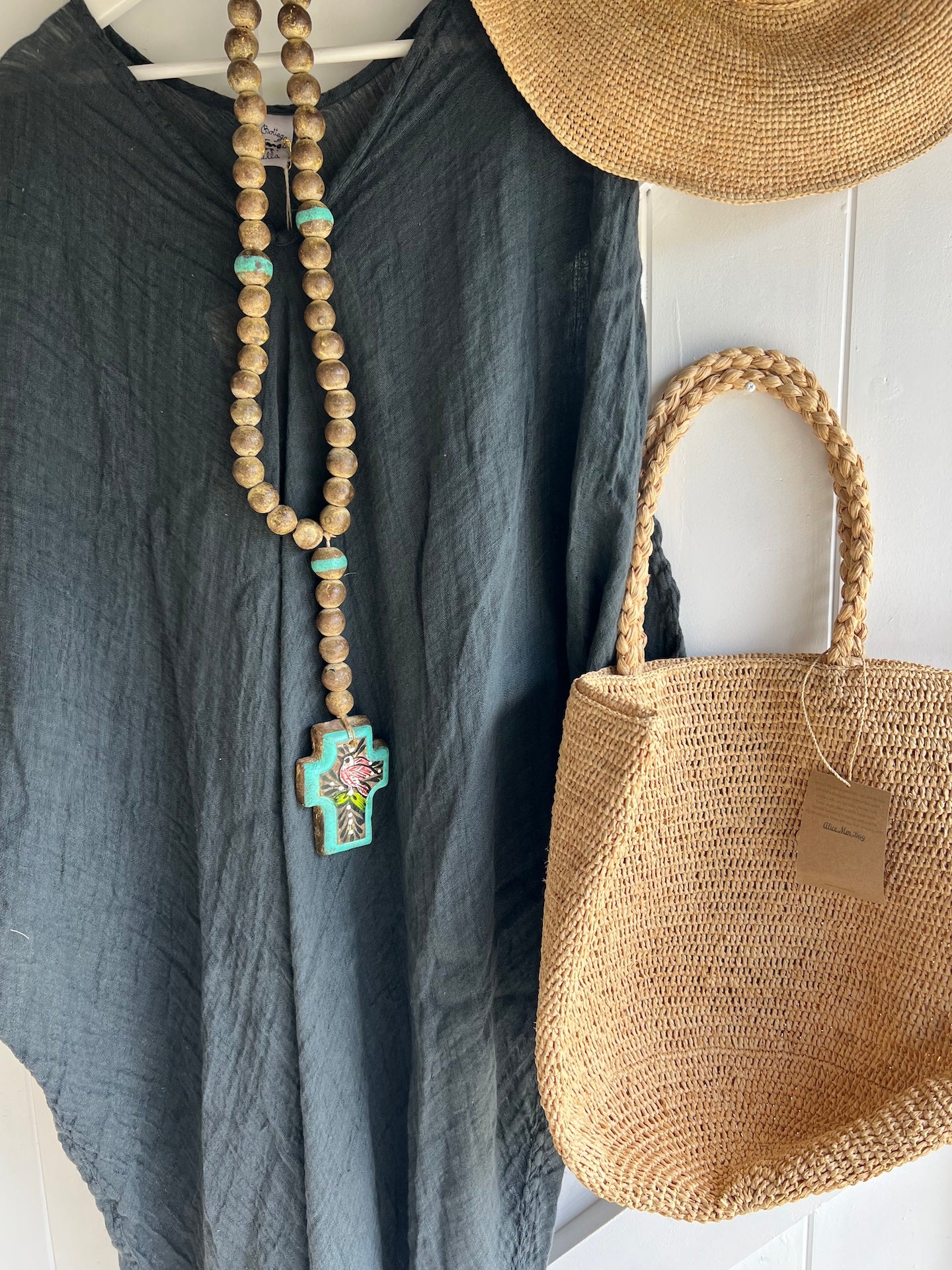 La Bottega di Brunella Linen Dress Fausta Garzata - Lava - LUXAMORE -Dress-
