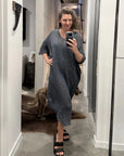La Bottega di Brunella Linen Dress VESTITO FAUSTA - Campagna Luxor LUXAMORE  