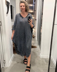 La Bottega di Brunella Linen Dress VESTITO FAUSTA - Campagna Luxor LUXAMORE  