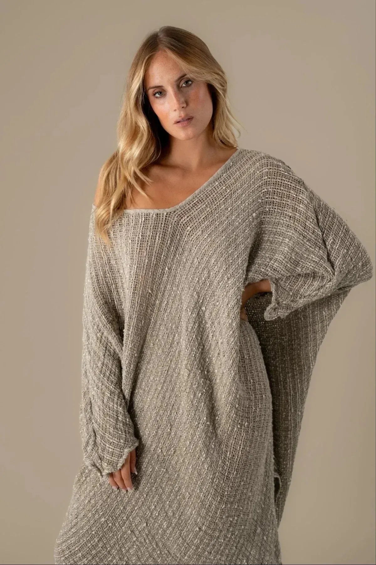La Bottega di Brunella Linen Dress VESTITO FAUSTA - Campagna Luxor LUXAMORE  