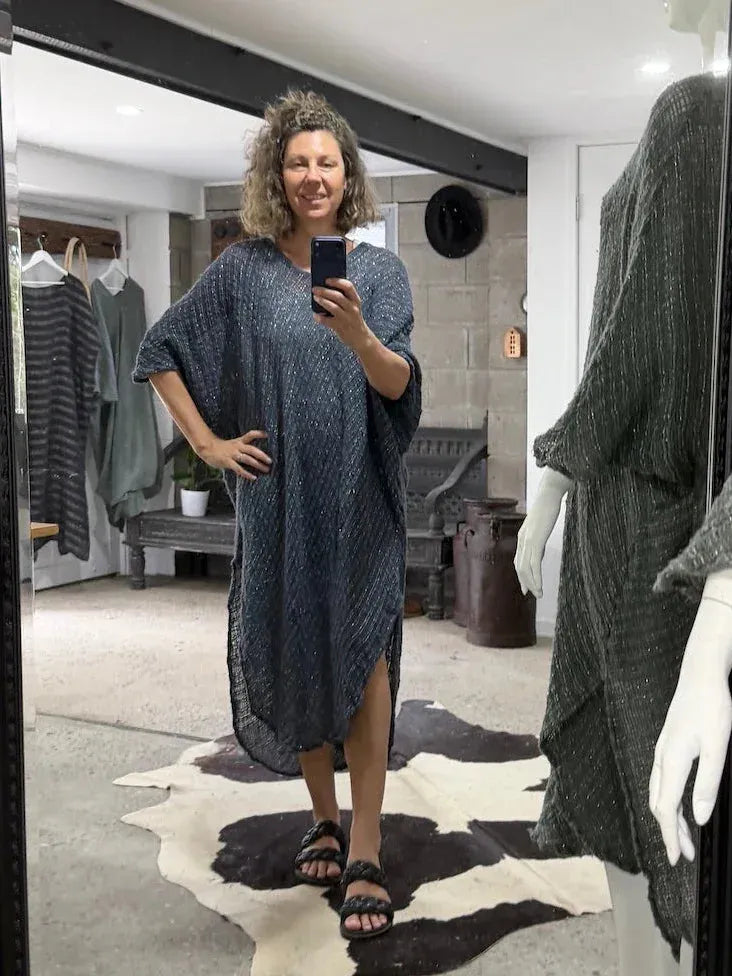 La Bottega di Brunella Linen Dress VESTITO FAUSTA - Campagna Luxor LUXAMORE  