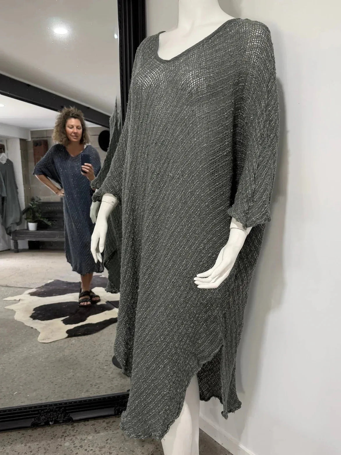 La Bottega di Brunella Linen Dress VESTITO FAUSTA - Campagna Luxor LUXAMORE  