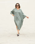 La Bottega di Brunella Linen Dress VESTITO FAUSTA - Garza Egitto