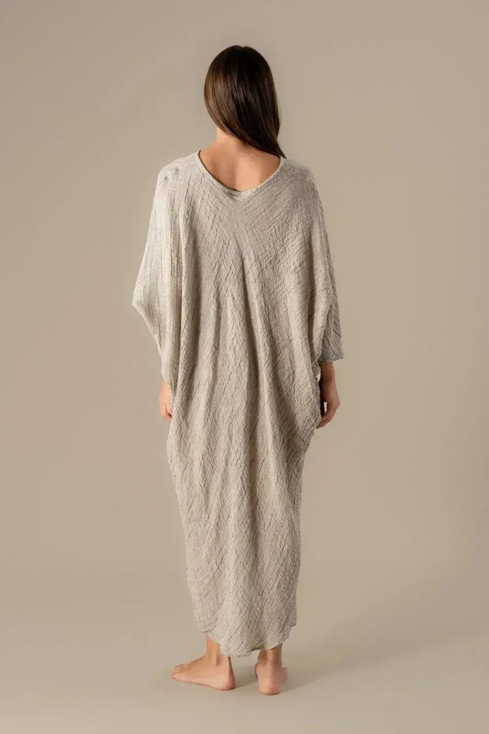 La Bottega di Brunella Linen Dress VESTITO FAUSTA - Garza Egitto Palma LUXAMORE  