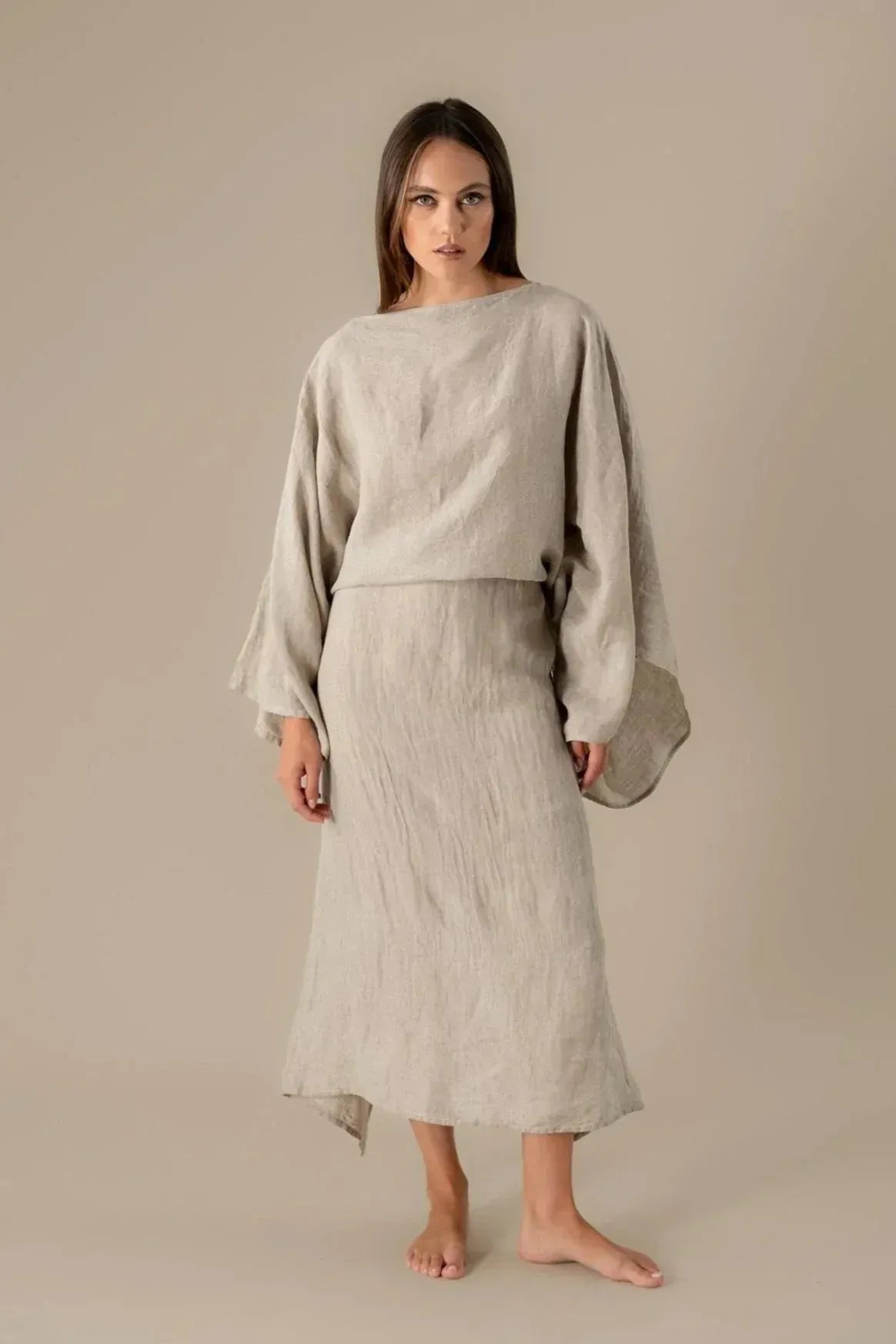 La Bottega di Brunella Linen Dress VESTITO MOSE' - Battista LUXAMORE  