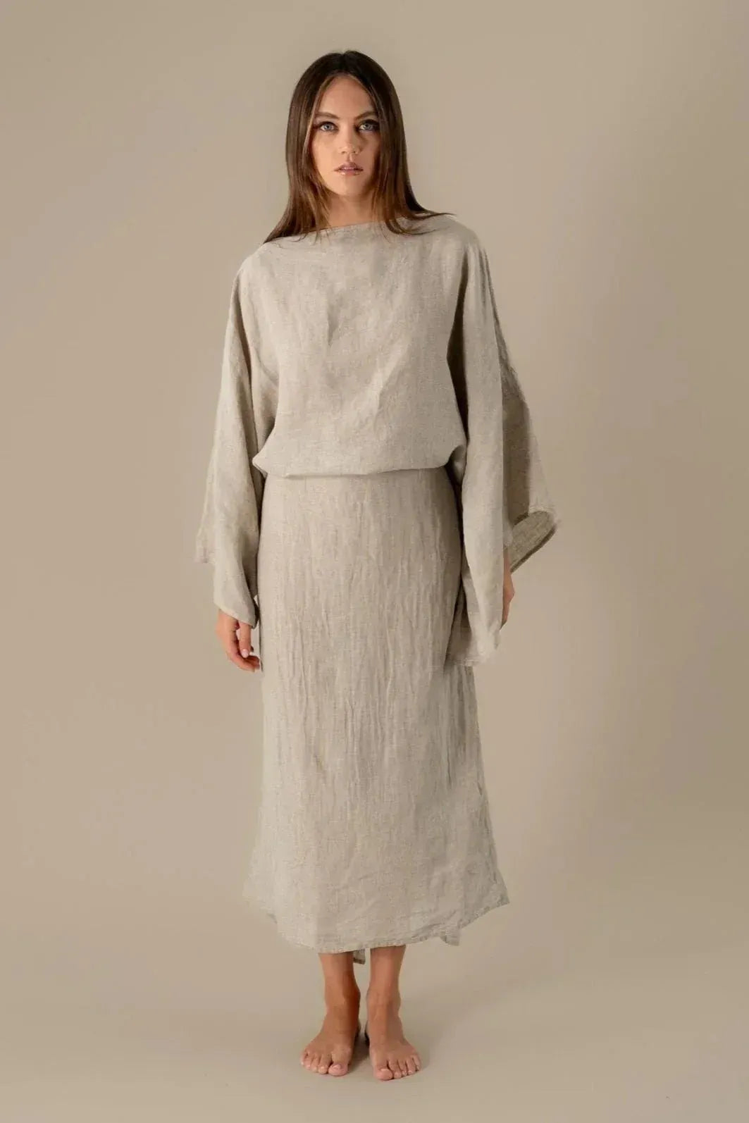 La Bottega di Brunella Linen Dress VESTITO MOSE' - Battista LUXAMORE  