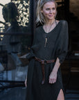 La Bottega di Brunella Linen Dress Vestito Fausta Campagna - Chocolate - LUXAMORE -Dress-La Bottega di Brunella Dress Vestito Fausta - Campagna linen dress garments, designed and handcrafted in Italy. Shop La Bottega di Brunella Linen at Luxamore.