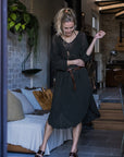 La Bottega di Brunella Linen Dress Vestito Fausta Campagna - Chocolate - LUXAMORE -Dress-La Bottega di Brunella Dress Vestito Fausta - Campagna linen dress garments, designed and handcrafted in Italy. Shop La Bottega di Brunella Linen at Luxamore.