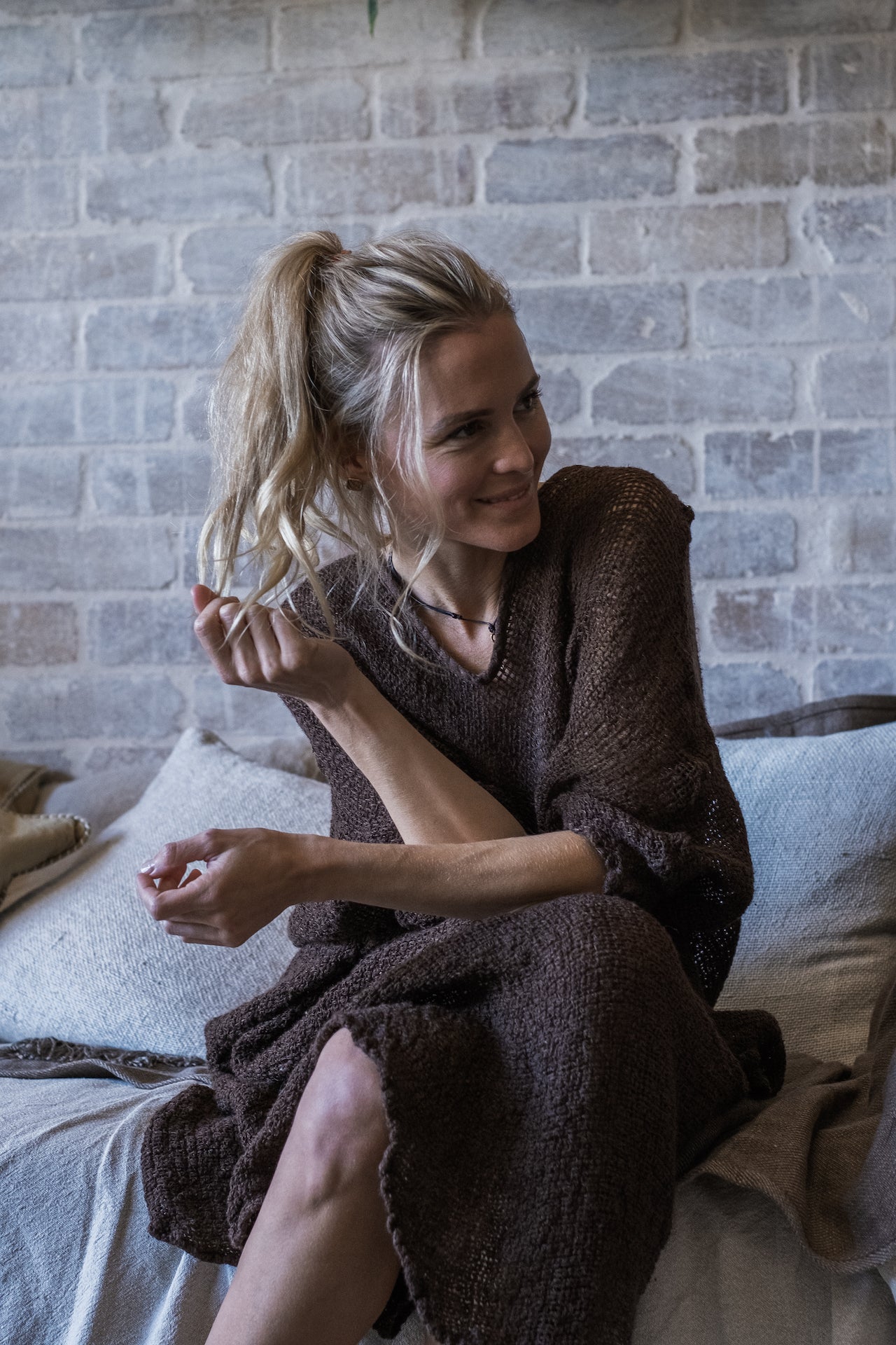 La Bottega di Brunella Linen Dress Vestito Fausta Campagna - Chocolate - LUXAMORE -Dress-La Bottega di Brunella Dress Vestito Fausta - Campagna linen dress garments, designed and handcrafted in Italy. Shop La Bottega di Brunella Linen at Luxamore.