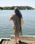La Bottega di Brunella Linen Dress Vestito Fausta Campagna - Fossil LUXAMORE  