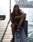 La Bottega di Brunella Linen Dress Vestito Fausta Garzata - Fossil LUXAMORE  