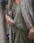 La Bottega di Brunella Linen Dress Vestito Fausta Garzata - Fossil LUXAMORE  