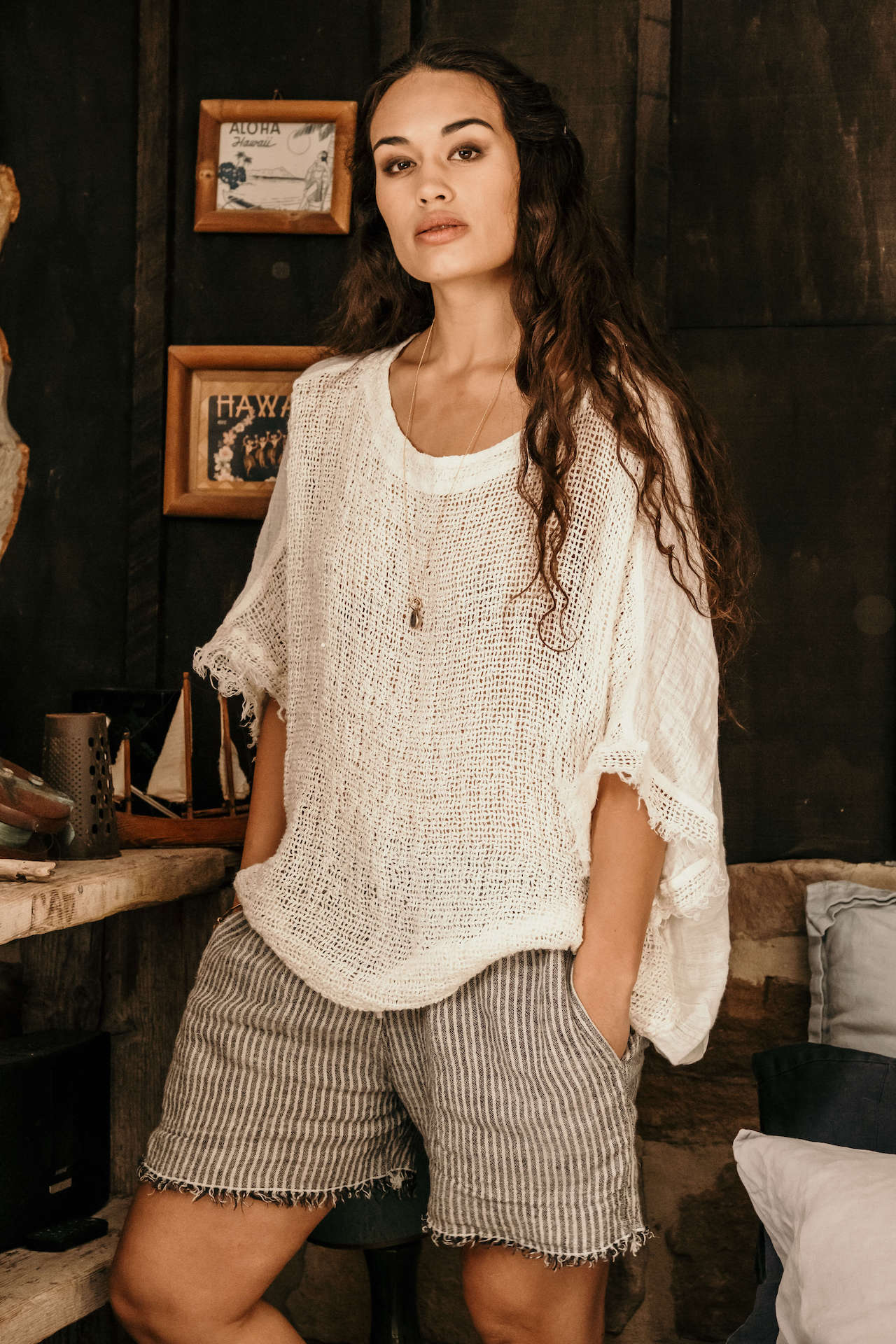 La Bottega di Brunella Top Maglia Corsara - Campagna latte - LUXAMORE -Tops-La Bottega di Brunella Maglia Corsara Latte – handcrafted linen tops made in Italy. Ethically woven with natural fibers. Explore La Bottega di Brunella’s linen tops today.